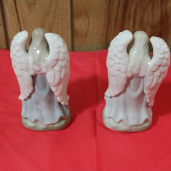 Procelain Angel with Boy and Girl Set of 2 - Picture 2 of 3